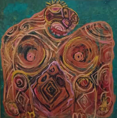 iran war, women in pain, endometriosis, acrylic painting